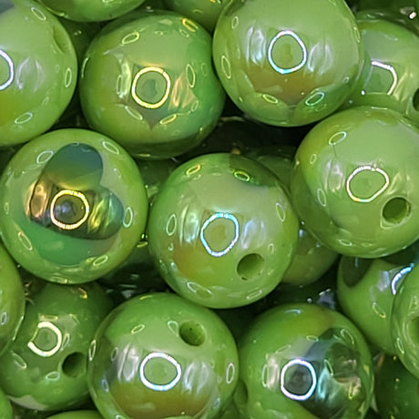 Green Heart Opal 16mm Solid ACRYLIC Beads