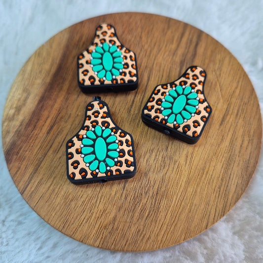 Animal Print Turquoise Tag - Focal