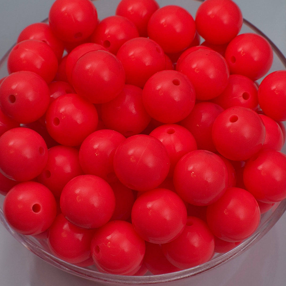 Neon Pink Liquid 15mm Solid Silicone Beads