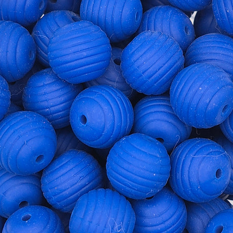 Mediterranean Blue Honeycomb 15mm Silicone Bead
