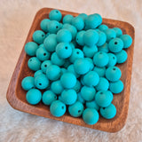 Teal 12mm Solid Silicone Beads
