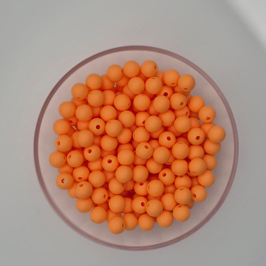 Cantaloupe 9mm Solid Silicone Beads