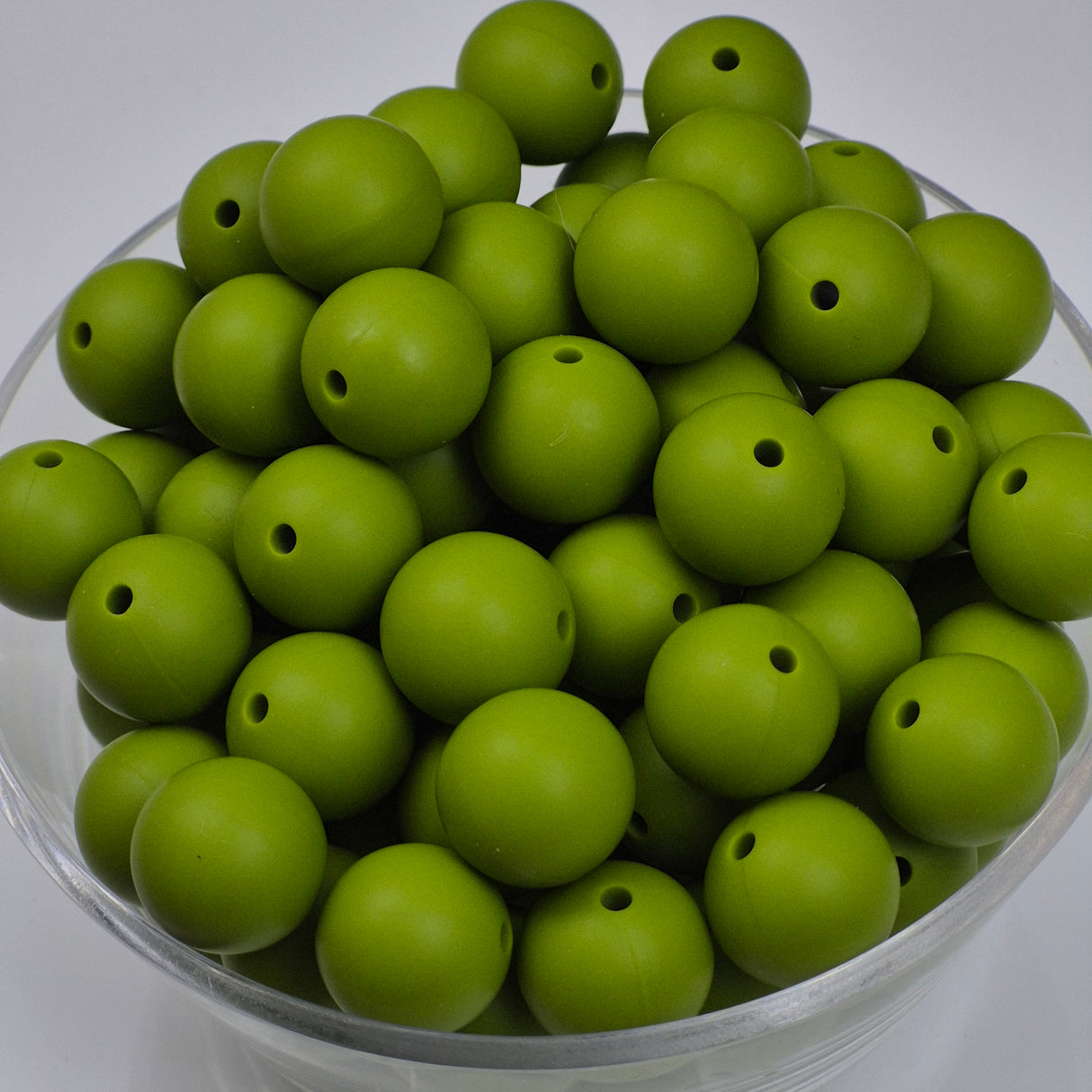 Avocado 15mm Solid Silicone Beads