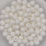 White 9mm Solid Silicone Beads
