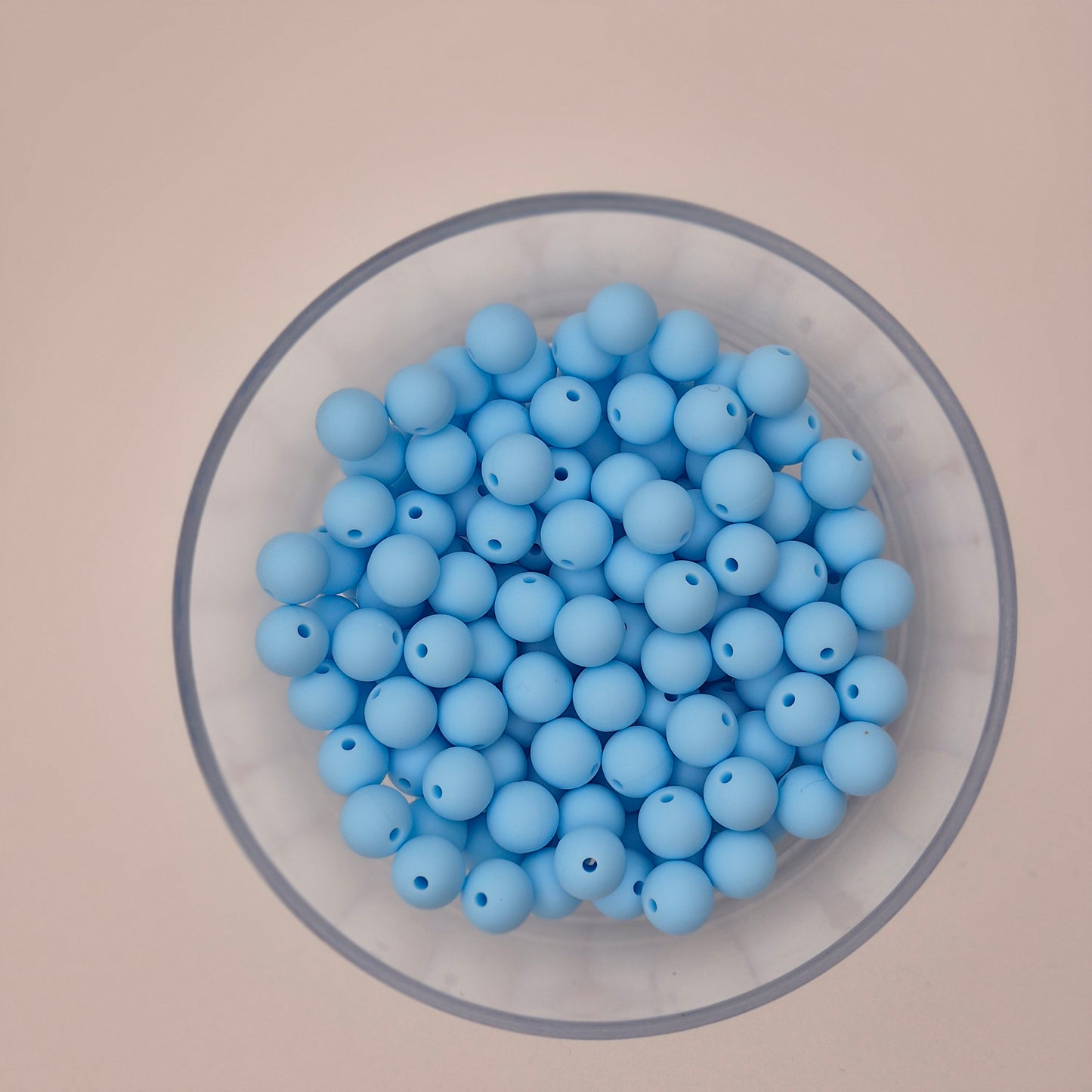 Baby Blue 9mm Solid Silicone Beads