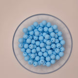Baby Blue 9mm Solid Silicone Beads
