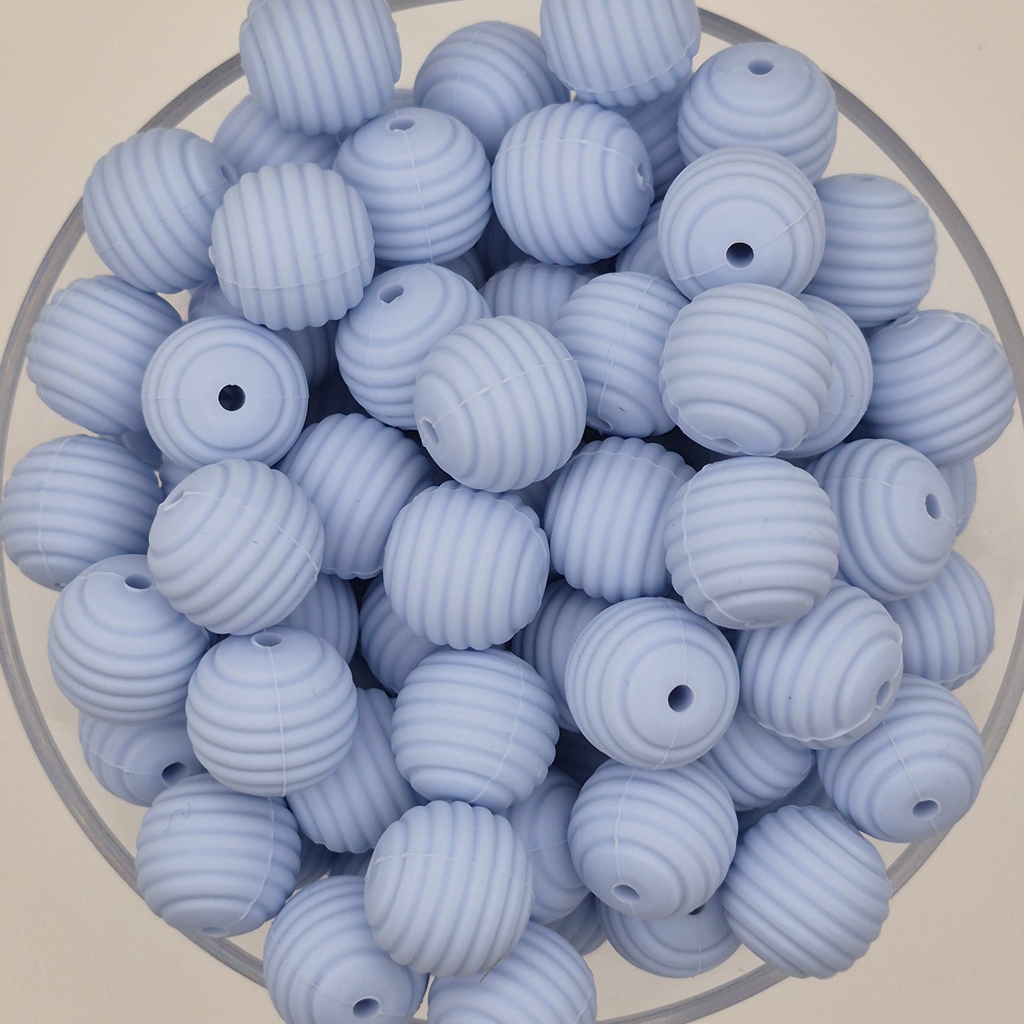 Whispering Blue Honeycomb 15mm Silicone Bead