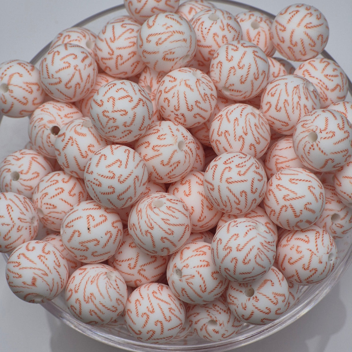 Candy Cane Lane 15mm Silicone Bead