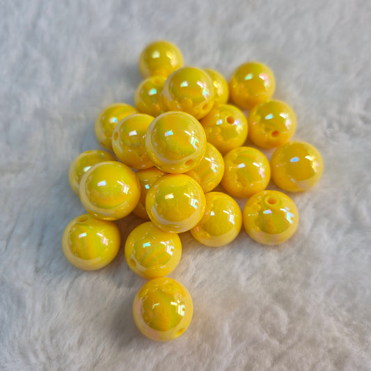 Sweet Custard Opal 15mm Solid ACRYLIC Beads