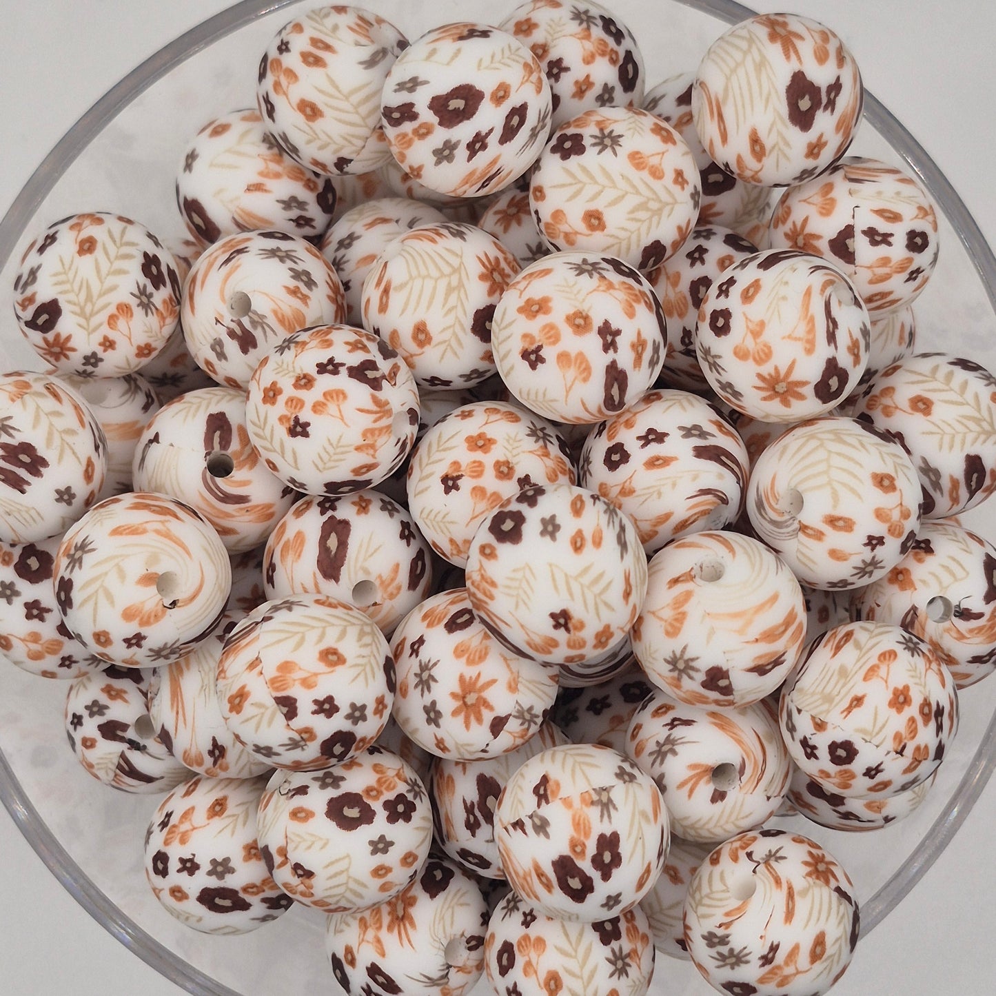 Latte Meadow 15mm Silicone Bead