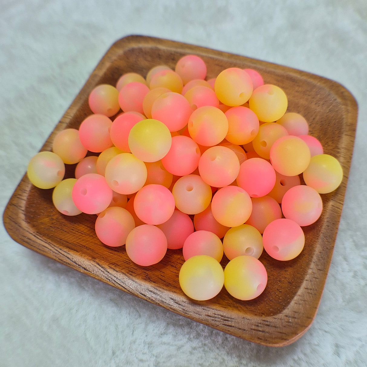 Pink Lemonade Radiance 12mm Glow Silicone Beads