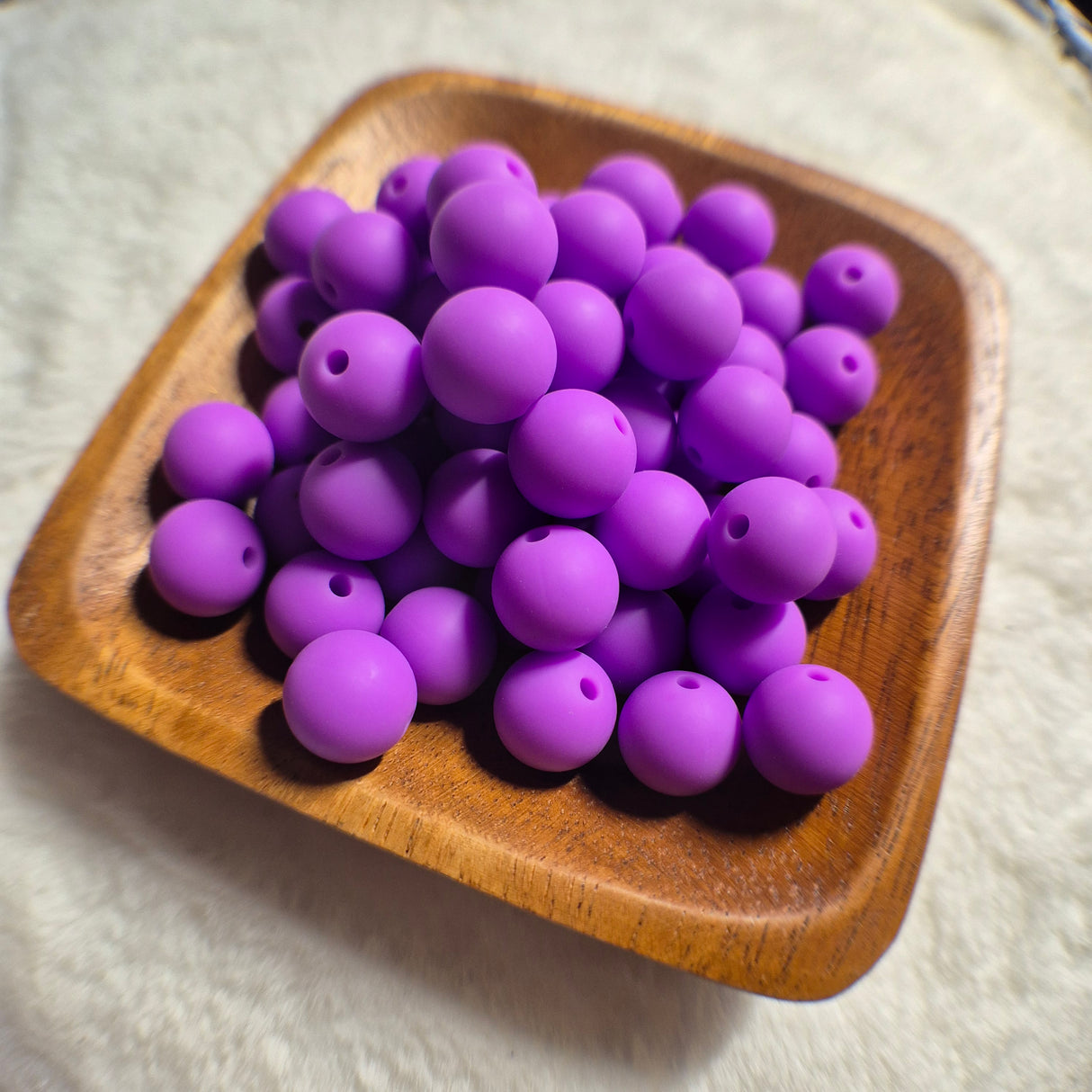 Lavender 12mm Solid Silicone Beads