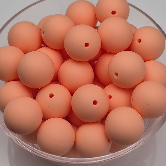 Peach 19mm Solid Silicone Bead
