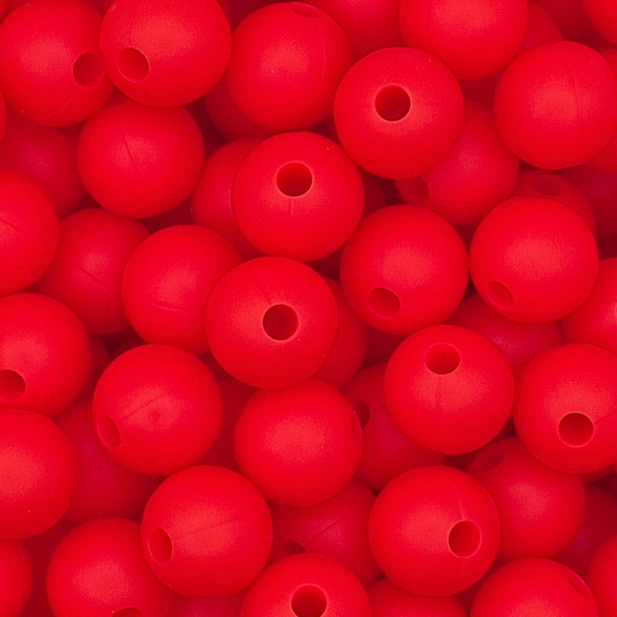 Scarlet 9mm Solid Silicone Beads
