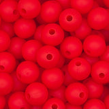 Scarlet 9mm Solid Silicone Beads