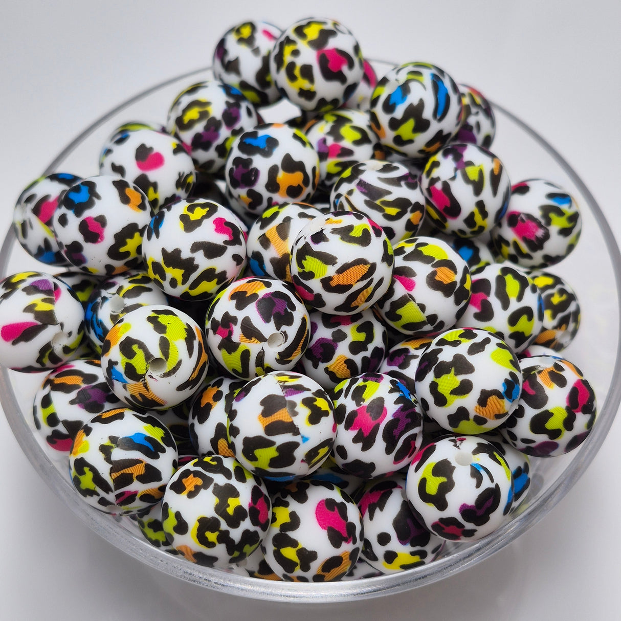 Rainbow Glam 15mm Silicone Bead