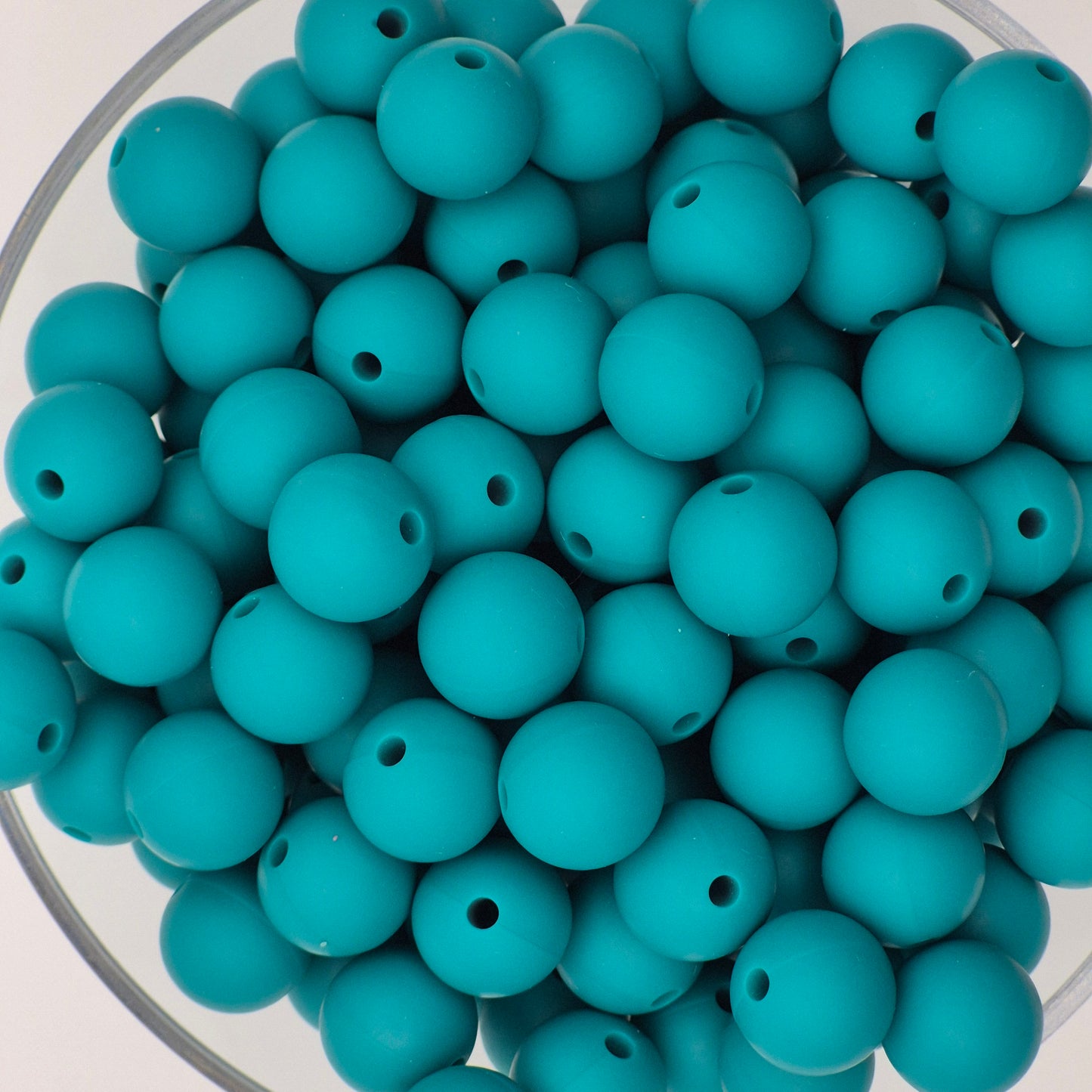 Dark Teal 12mm Solid Silicone Beads