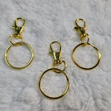 Simple Keyring and Lobster Claw clasp (set of 3)