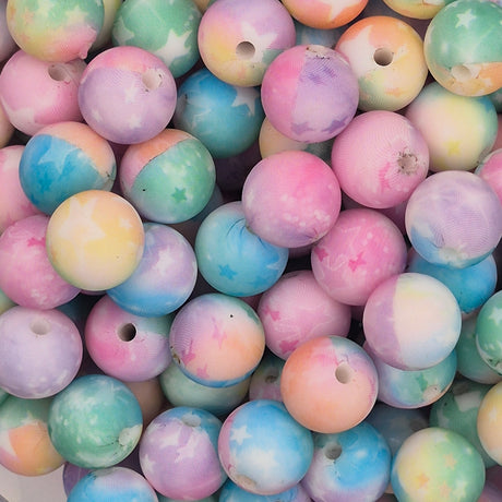 Stardust Candy 9mm Print Silicone Bead