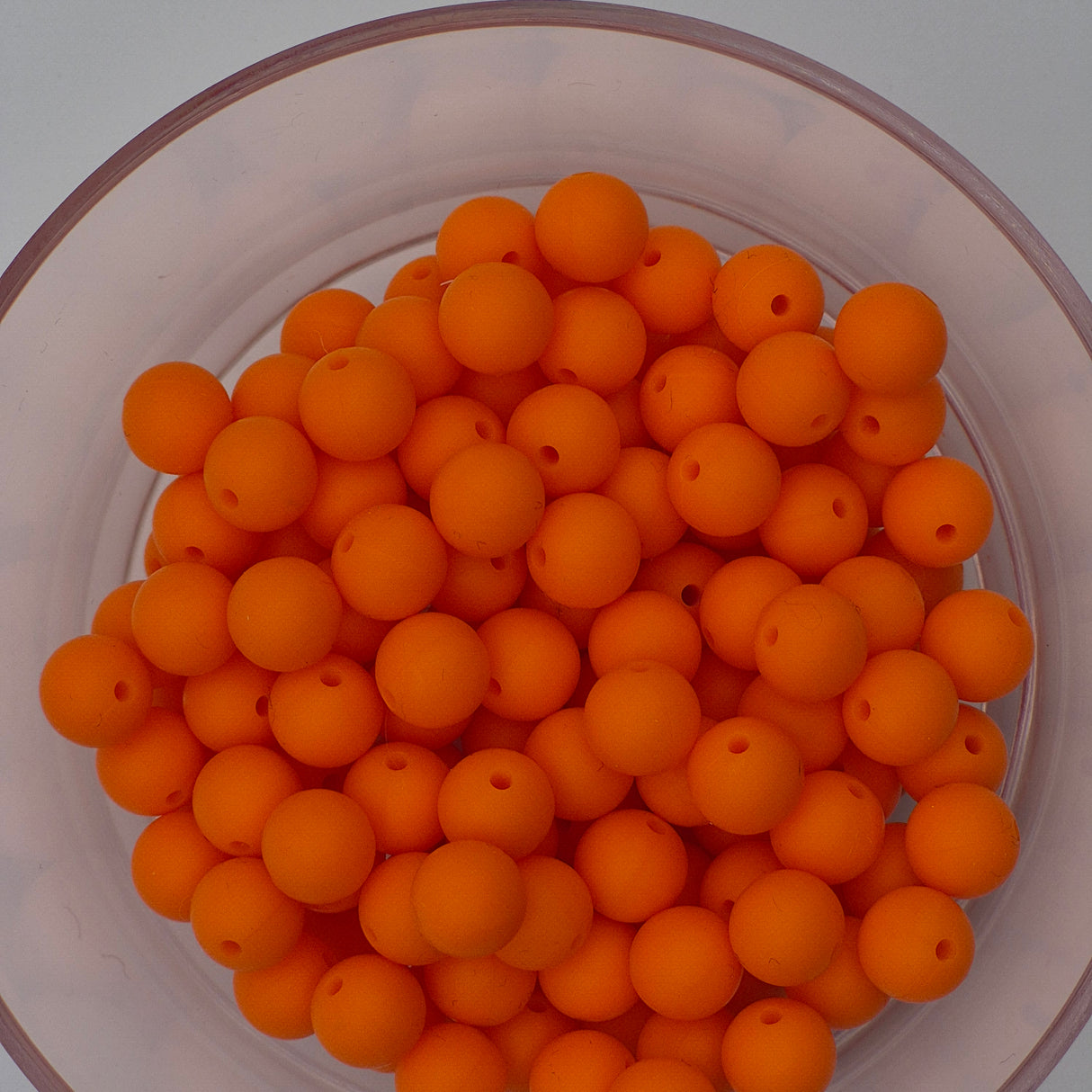 Hunter Orange 9mm Solid Silicone Beads