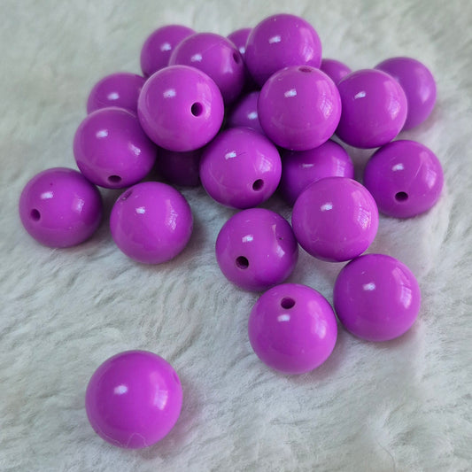 Lavender Liquid 15mm Solid Silicone Beads