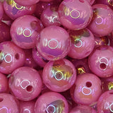 Dark Pink Heart Opal 16mm Solid ACRYLIC Beads