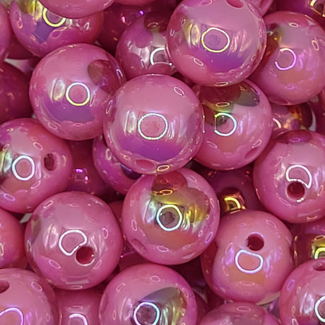 Dark Pink Heart Opal 16mm Solid ACRYLIC Beads
