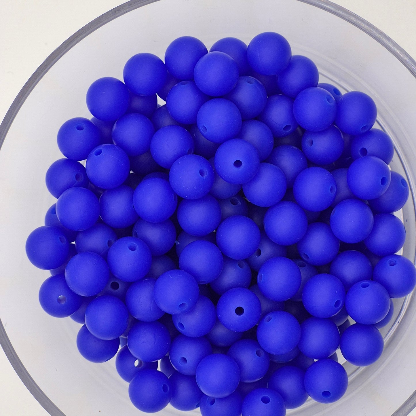 Royal Blue 12mm Solid Silicone Beads
