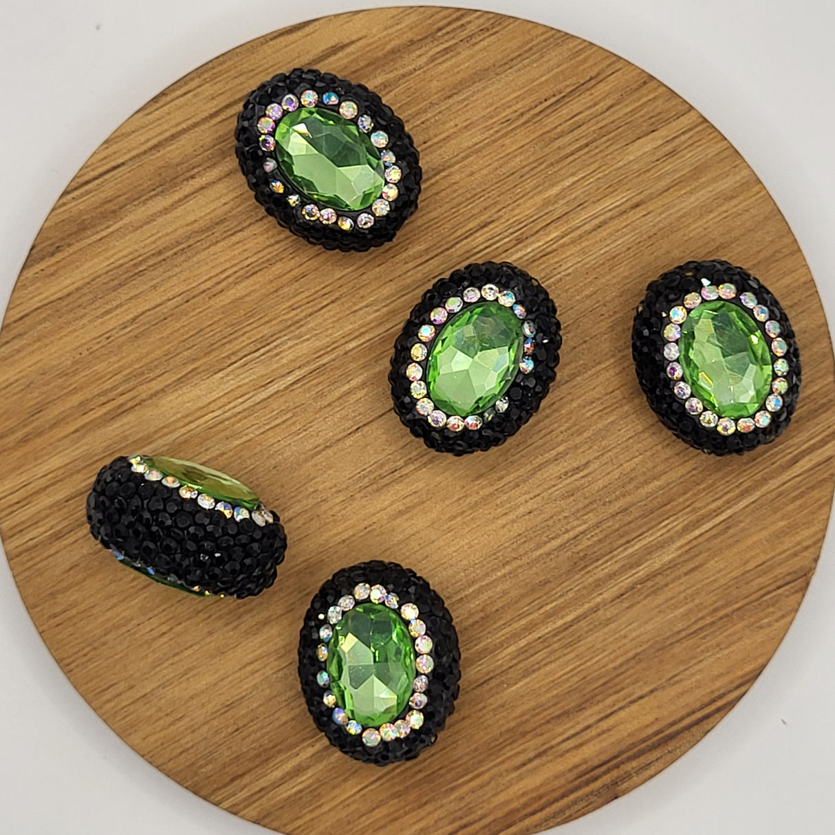 Dragon Eye Elegant Rhinstone Green Bead