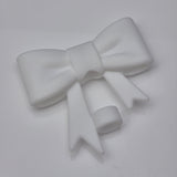 White Bow Straw Topper