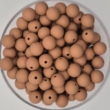 Cafe con Leche 12mm Solid Silicone Beads