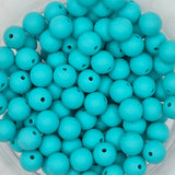Teal 9mm Solid Silicone Beads