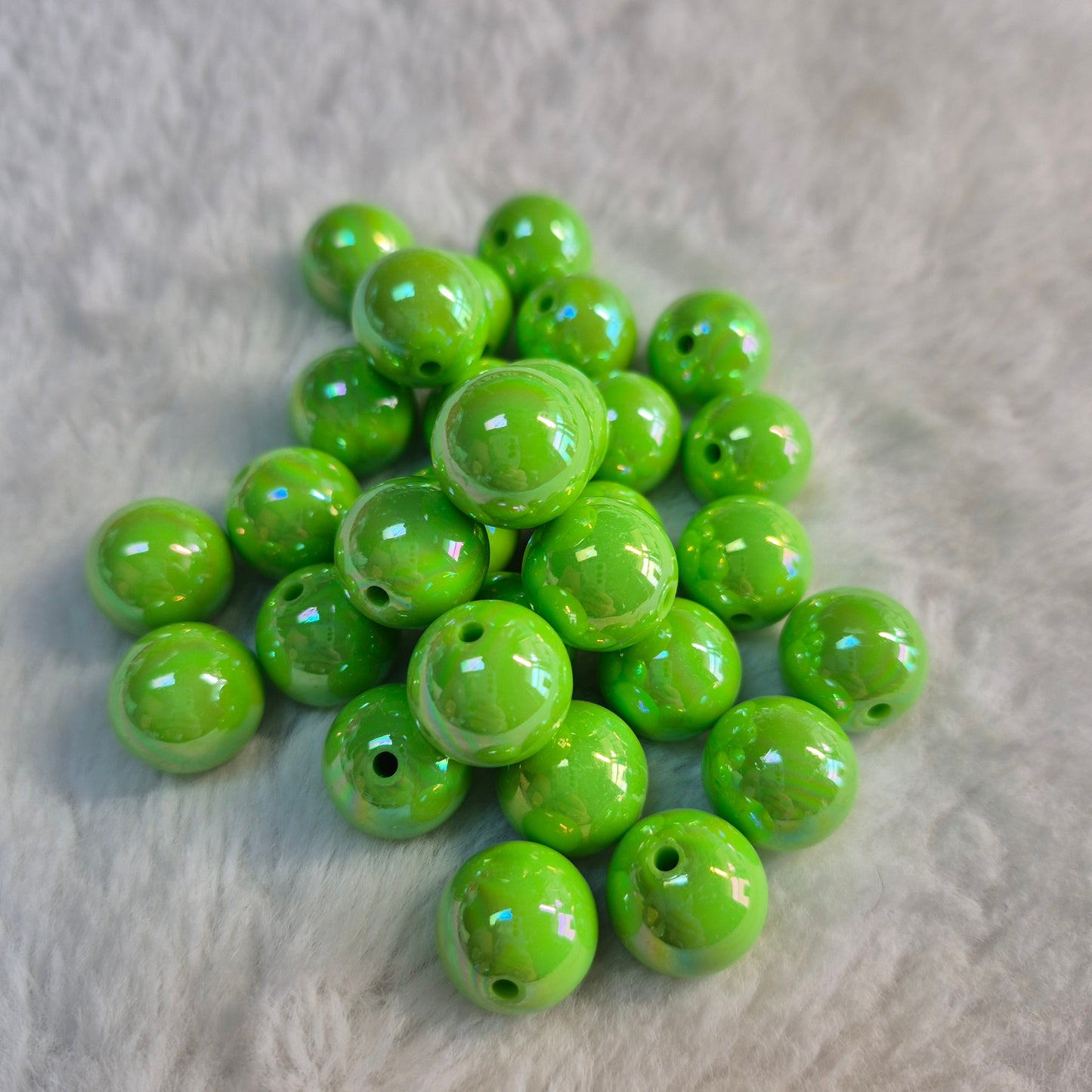 Sweet Lime Opal 15mm Solid ACRYLIC Beads