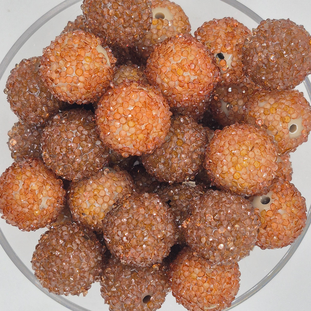Brown Sugar Mix Rock Candy 20mm Sugar ACRYLIC Beads (set of 5)