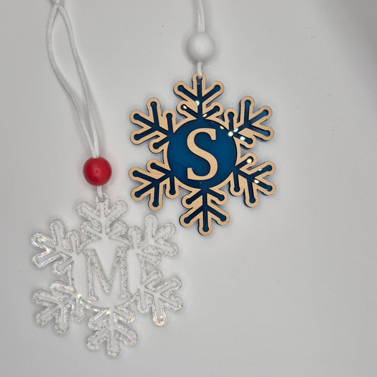 Initial Snowflake Ornament
