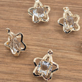 Gold Stars with Clear Center Stones Charm