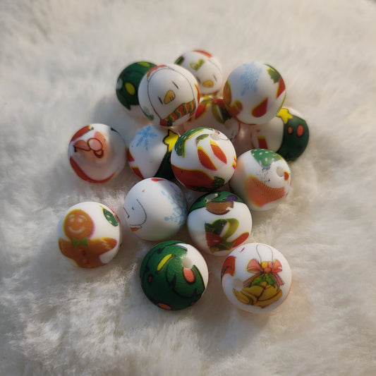 Christmas Spirit 15mm Silicone Bead