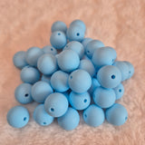 Baby Blue 15mm Solid Silicone Beads