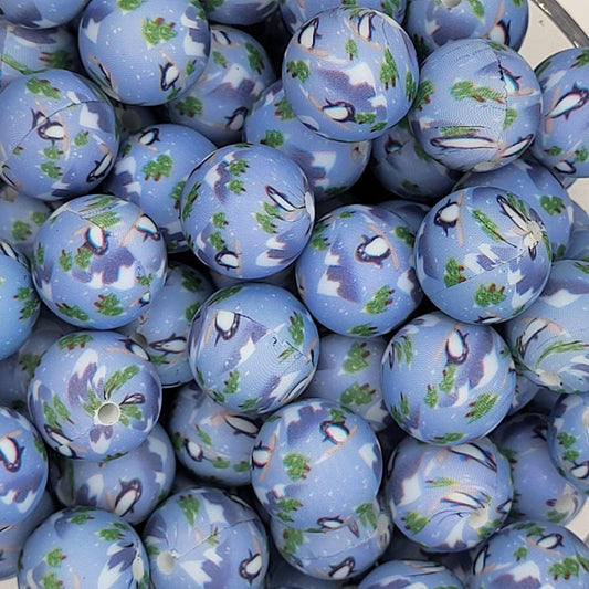 Penguin Parade 15mm Silicone Bead