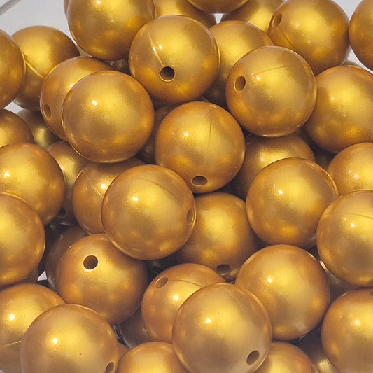 Gold Rush Metallic 15mm Silicone Beads