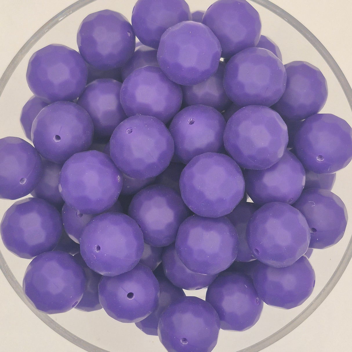 Plum Noir Faceted Orb 16mm Silicone Beads