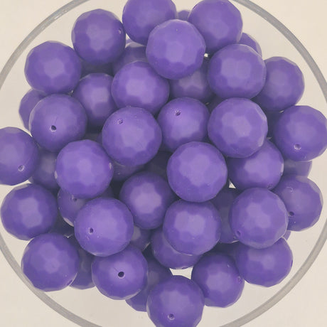 Plum Noir Faceted Orb 16mm Silicone Beads