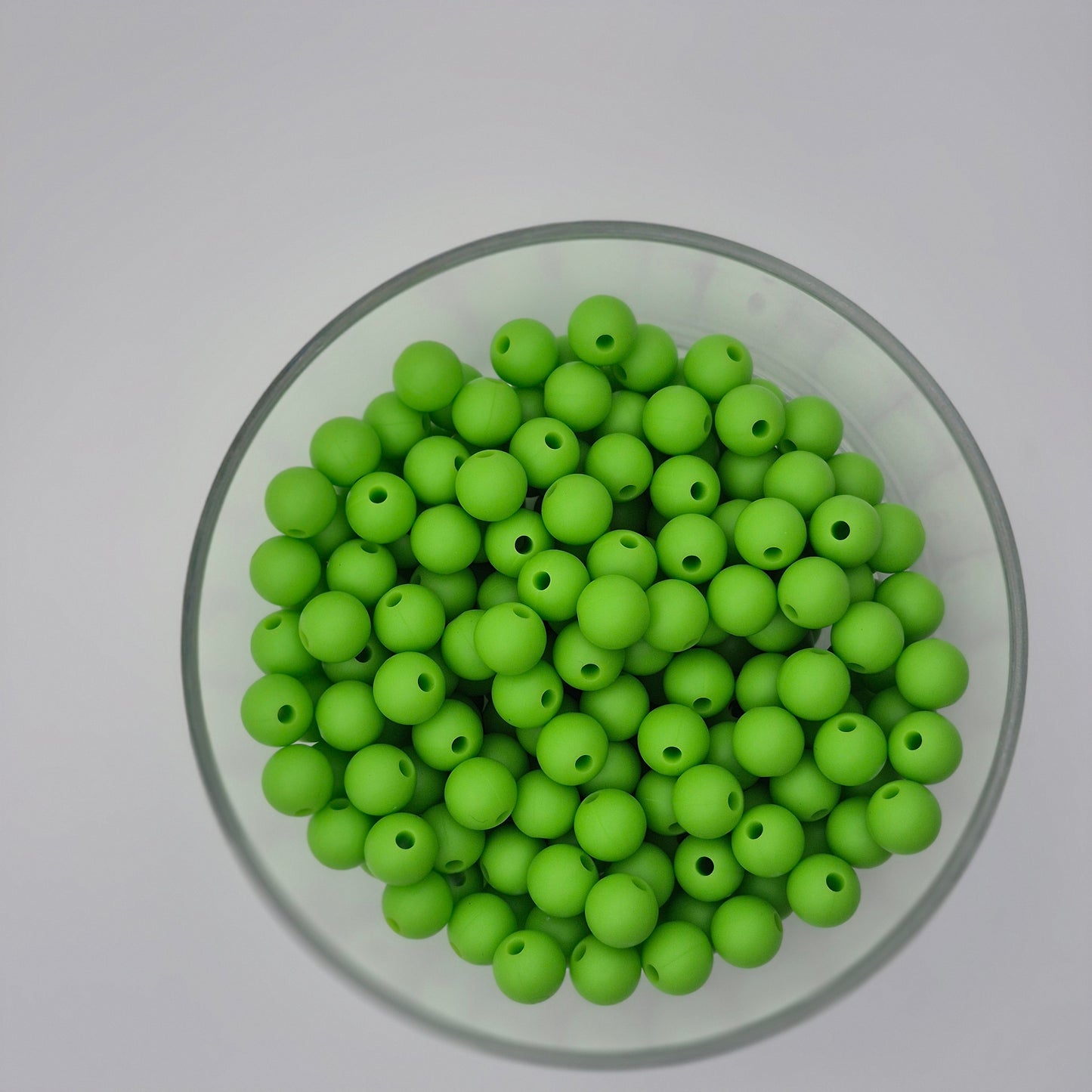 Sour Apple 9mm Solid Silicone Beads