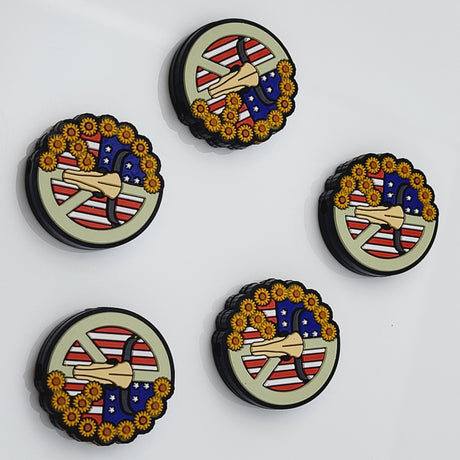 Peace Sign - with Bull Skull and Sunflowers - Focal