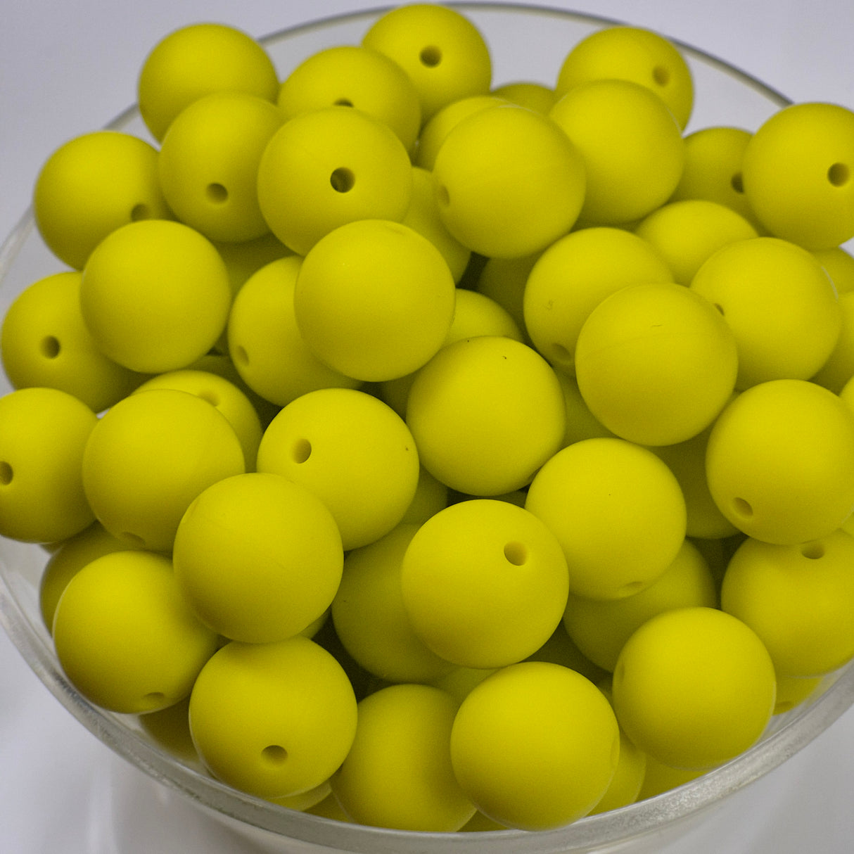 Lemon Lime 15mm Solid Silicone Beads