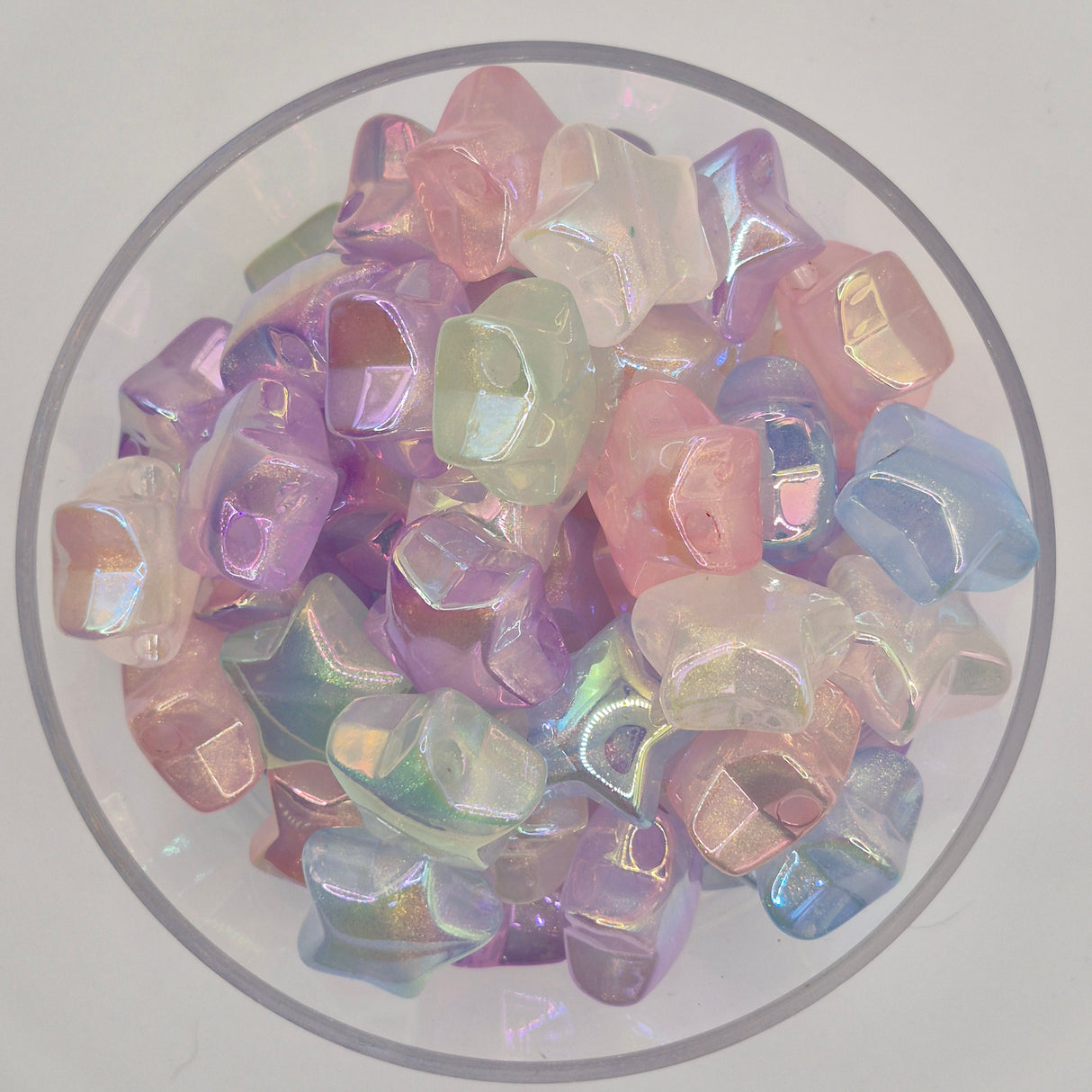 Glow Opal Star Acrylic Bead - Set of 10