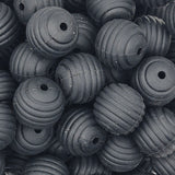 Black Honeycomb 15mm Silicone Bead