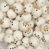 Snowman Set (2 beads) 15mm Silicone Beads
