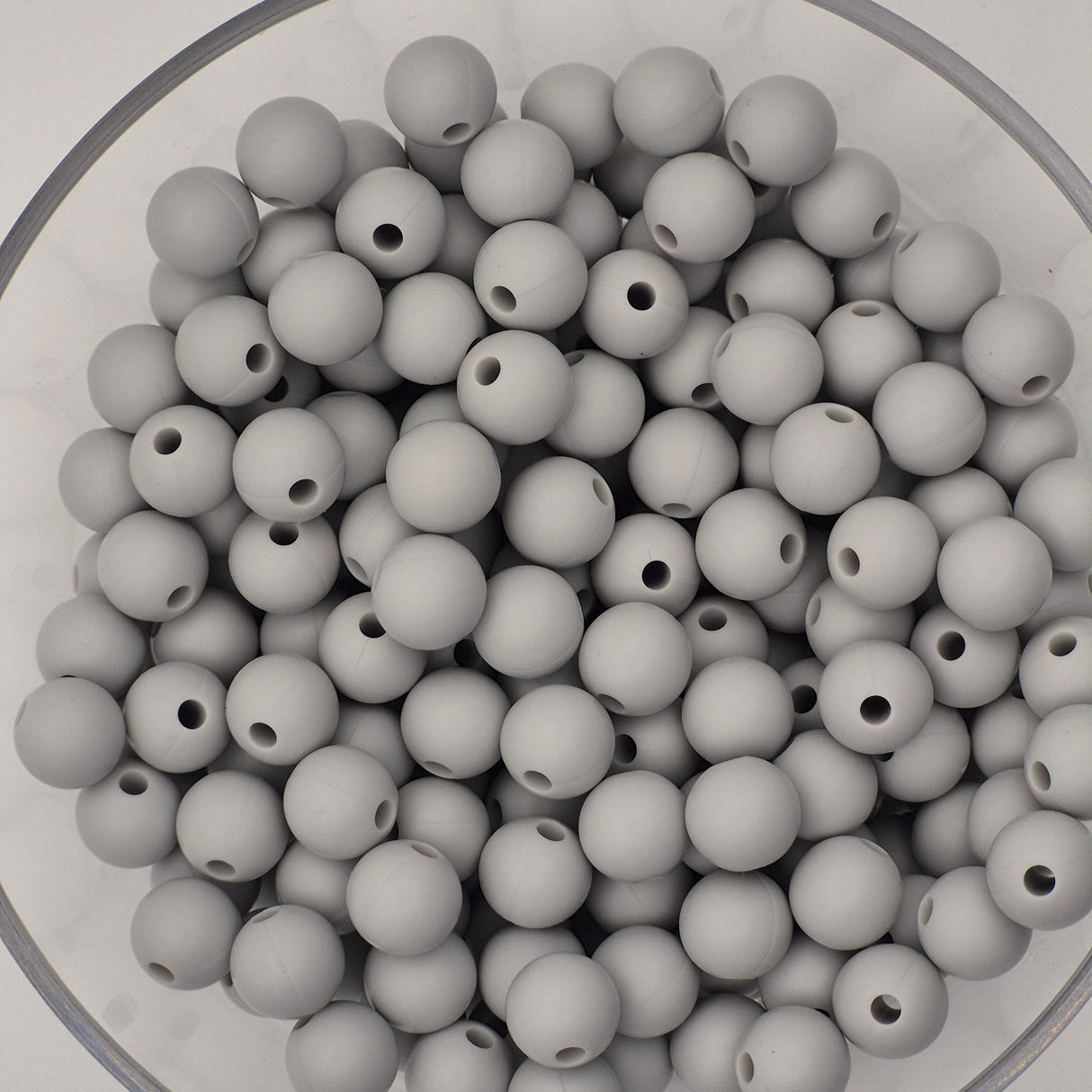 Cloudy Day 9mm Solid Silicone Beads