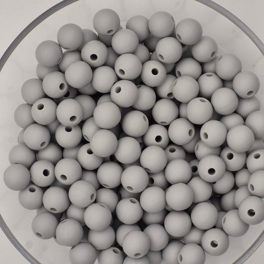 Cloudy Day 9mm Solid Silicone Beads